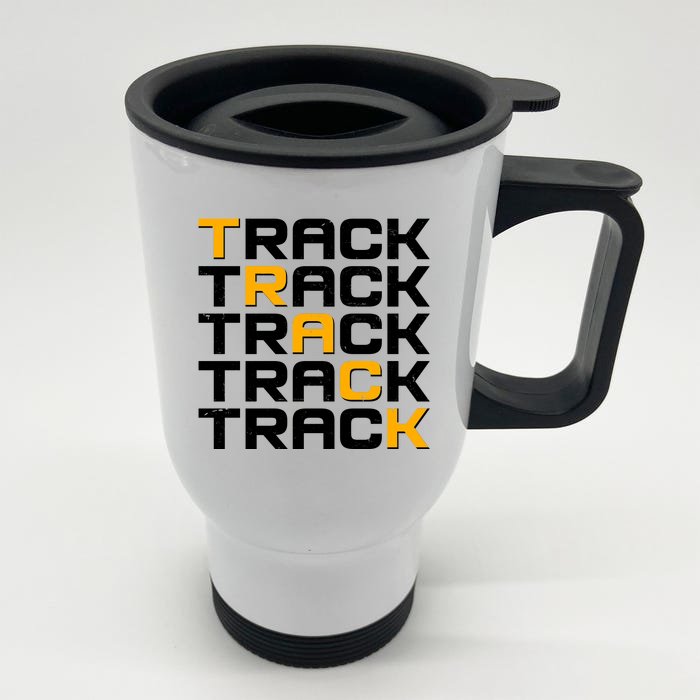 Cool Modern Track & Field Pattern Front & Back Stainless Steel Travel Mug