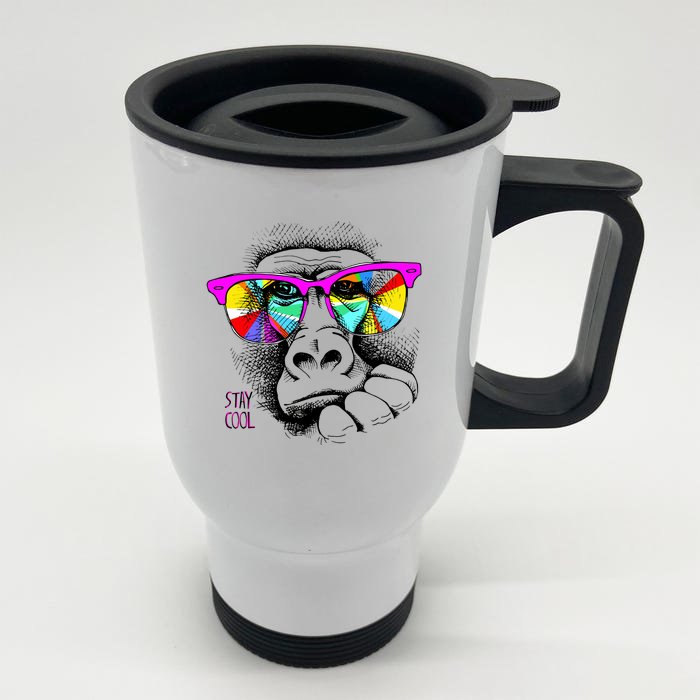 Cool Monkey Front & Back Stainless Steel Travel Mug