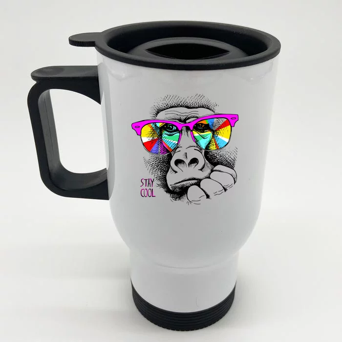 Cool Monkey Front & Back Stainless Steel Travel Mug