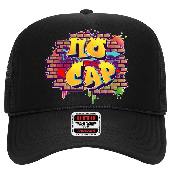 Cool No Cap Wall Graffiti High Crown Mesh Trucker Hat