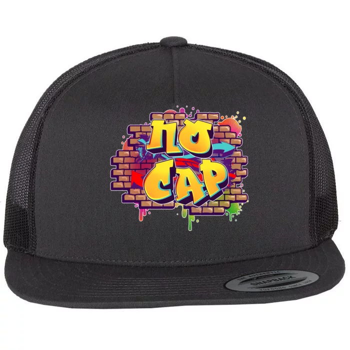 Cool No Cap Wall Graffiti Flat Bill Trucker Hat