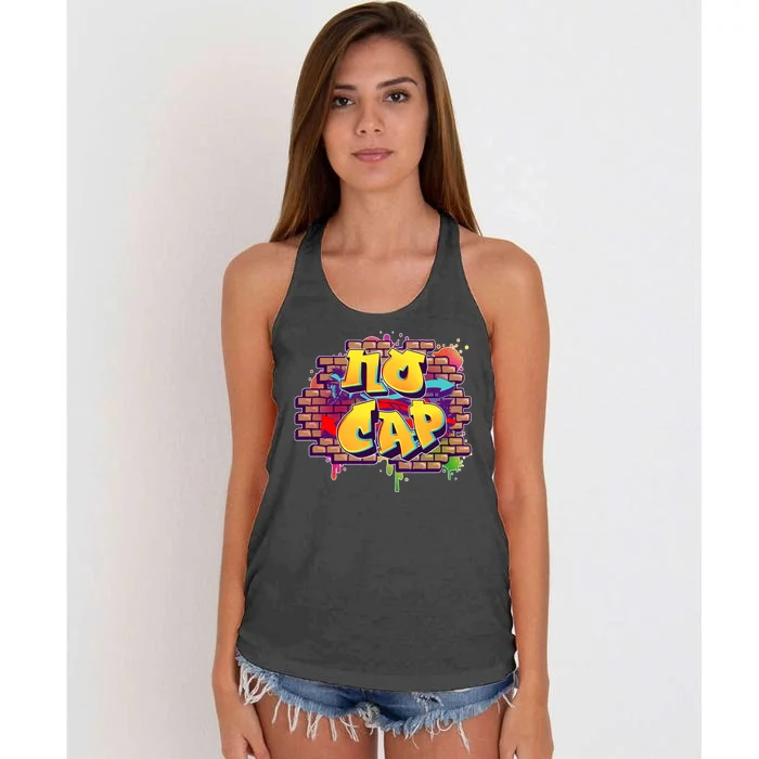 Cool No Cap Wall Graffiti Women's Knotted Racerback Tank