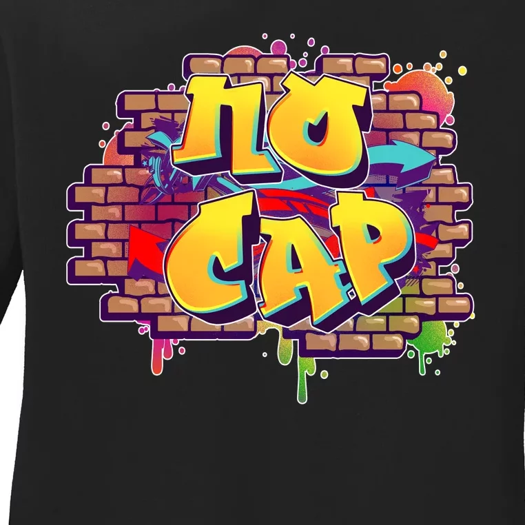 Cool No Cap Wall Graffiti Ladies Long Sleeve Shirt