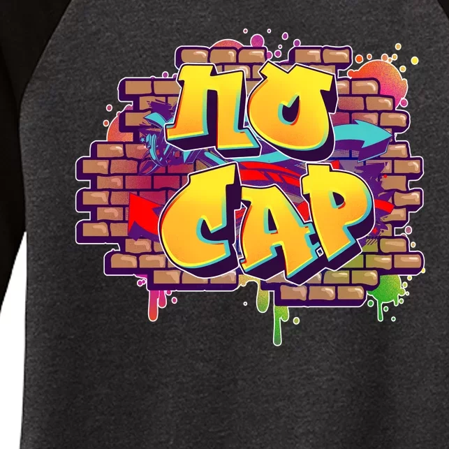 Cool No Cap Wall Graffiti Women's Tri-Blend 3/4-Sleeve Raglan Shirt