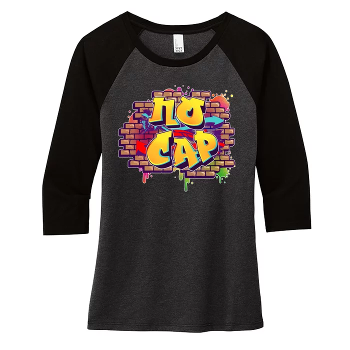 Cool No Cap Wall Graffiti Women's Tri-Blend 3/4-Sleeve Raglan Shirt