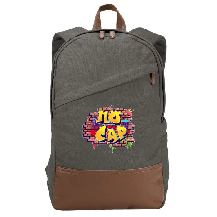 Cool No Cap Wall Graffiti Cotton Canvas Backpack