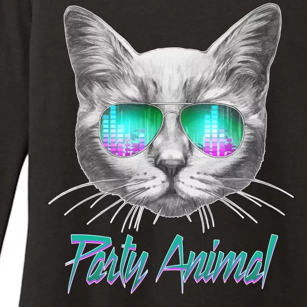 Cool Party Animal Cat Womens CVC Long Sleeve Shirt