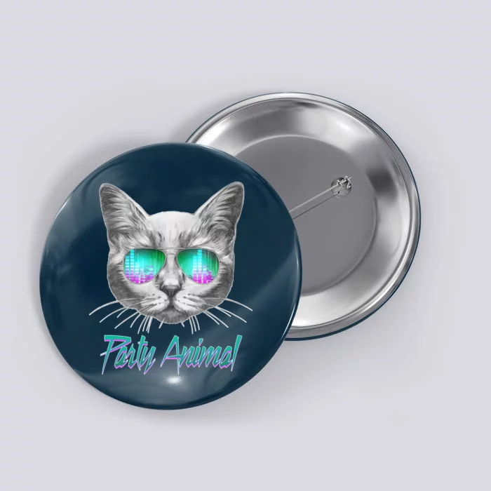 Cool Party Animal Cat Button