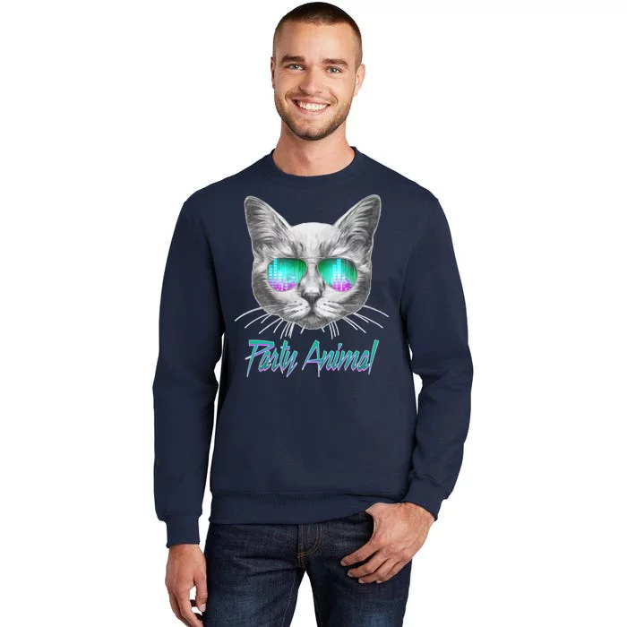 Cool Party Animal Cat Tall Sweatshirt