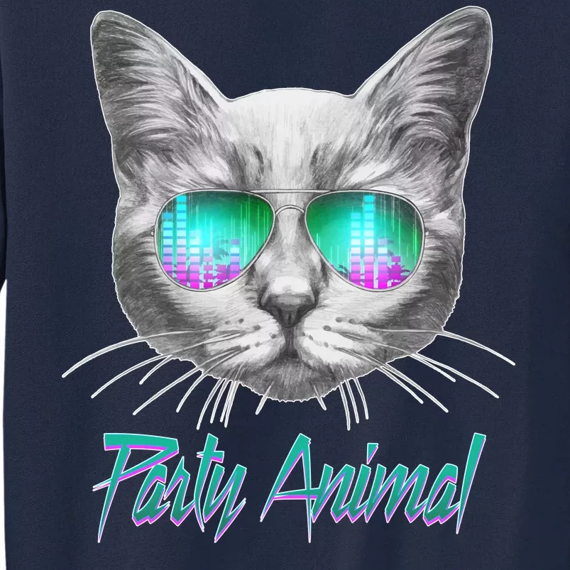 Cool Party Animal Cat Tall Sweatshirt