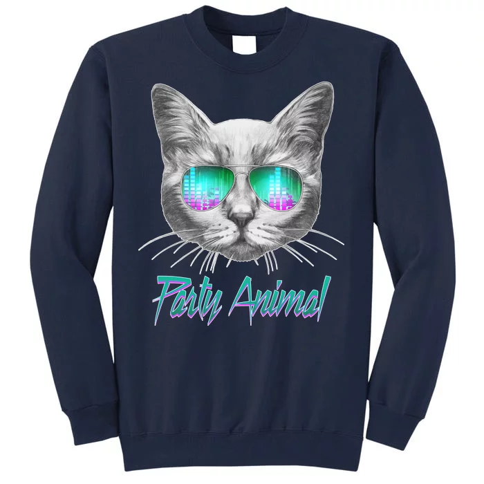 Cool Party Animal Cat Tall Sweatshirt