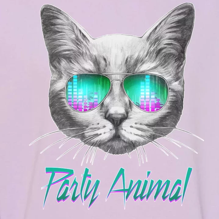 Cool Party Animal Cat Garment-Dyed Sweatshirt