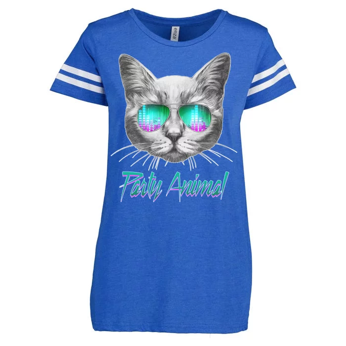 Cool Party Animal Cat Enza Ladies Jersey Football T-Shirt