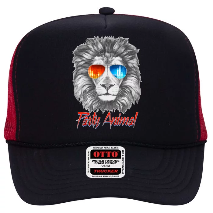 Cool Party Animal Lion High Crown Mesh Trucker Hat