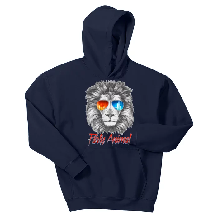 Cool Party Animal Lion Kids Hoodie