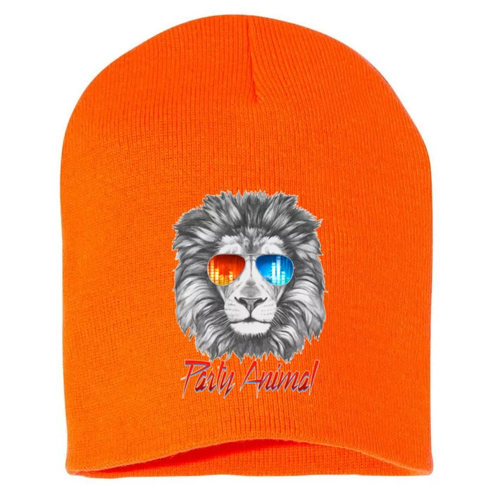 Cool Party Animal Lion Short Acrylic Beanie