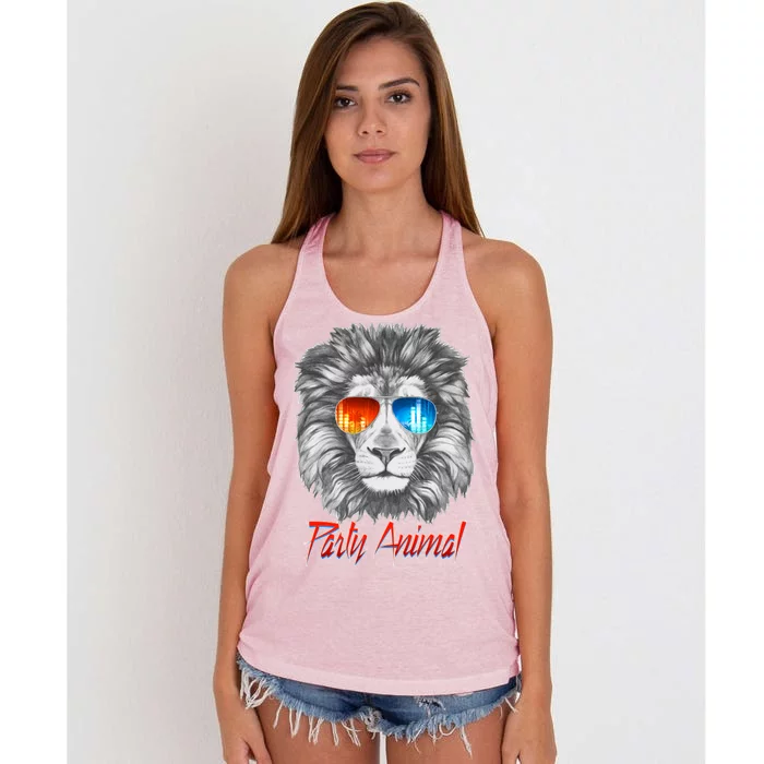 Cool Party Animal Lion Women's Knotted Racerback Tank