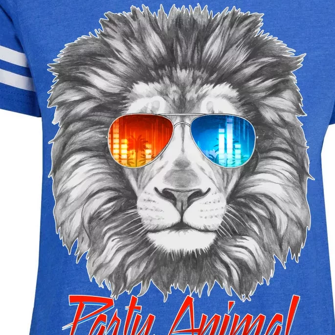 Cool Party Animal Lion Enza Ladies Jersey Football T-Shirt