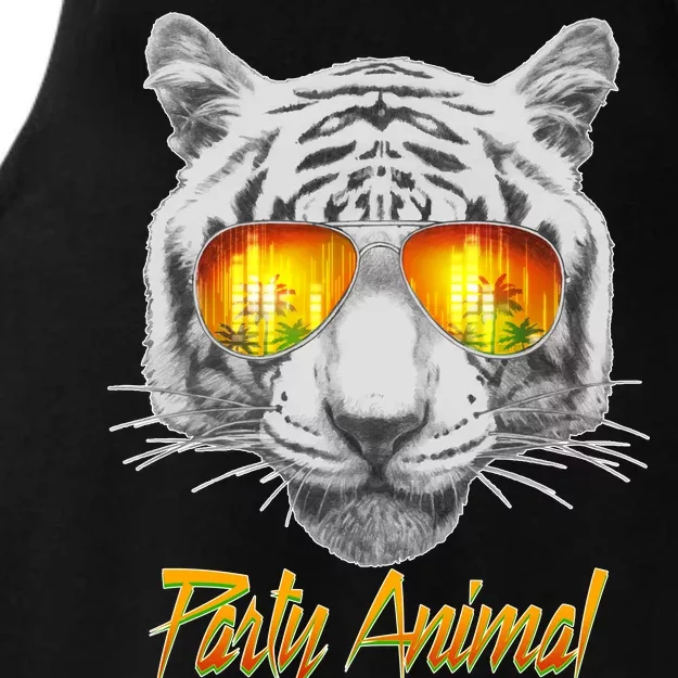 Cool Party Animal Tiger Ladies Tri-Blend Wicking Tank