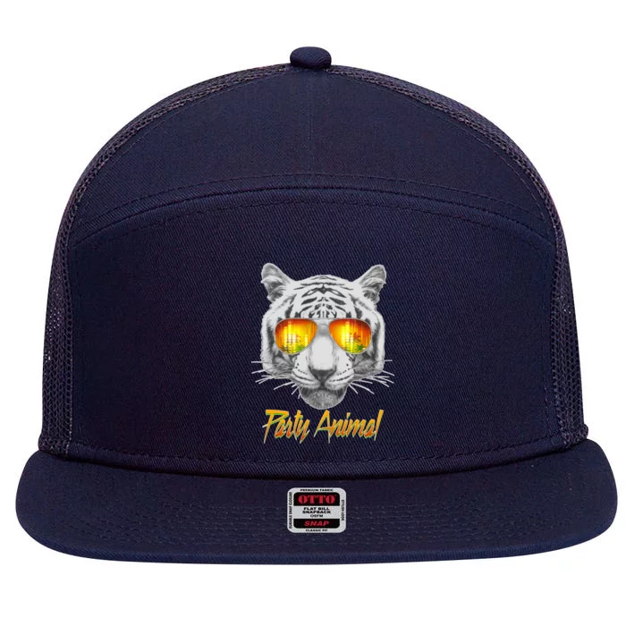 Cool Party Animal Tiger 7 Panel Mesh Trucker Snapback Hat