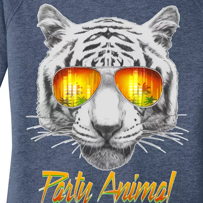 Cool Party Animal Tiger Women's Perfect Tri Tunic Long Sleeve Shirt