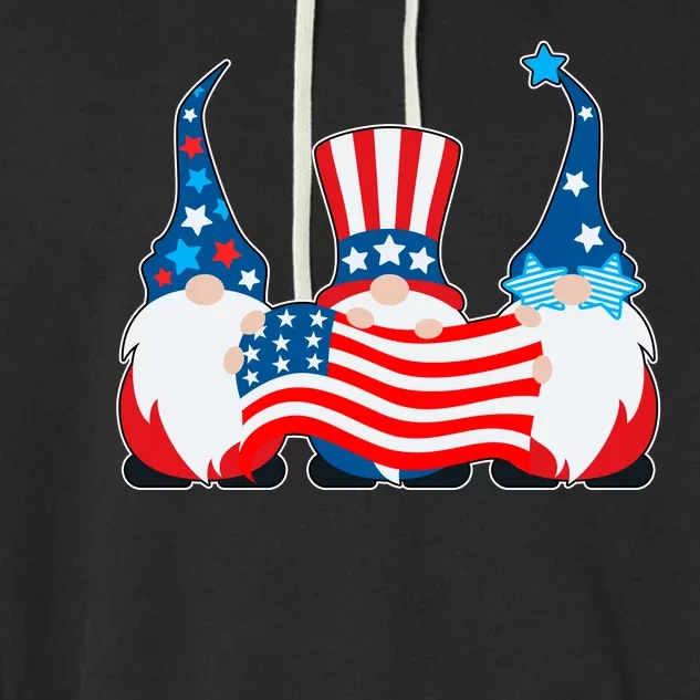 Cool Patriotic USA American Gnomes Garment-Dyed Fleece Hoodie