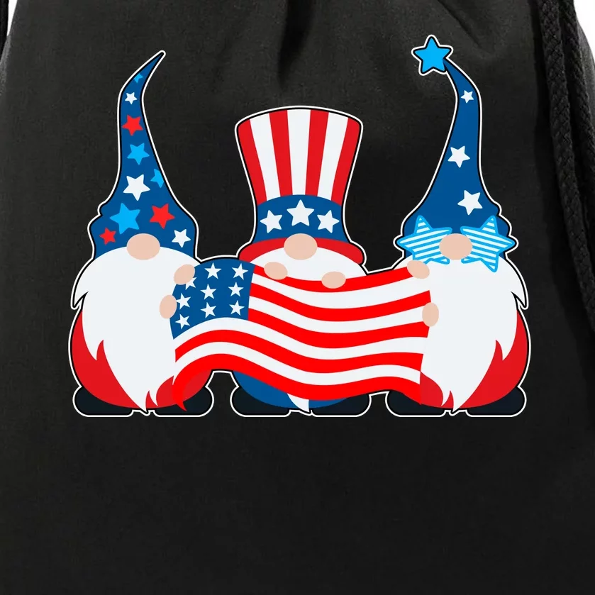 Cool Patriotic USA American Gnomes Drawstring Bag