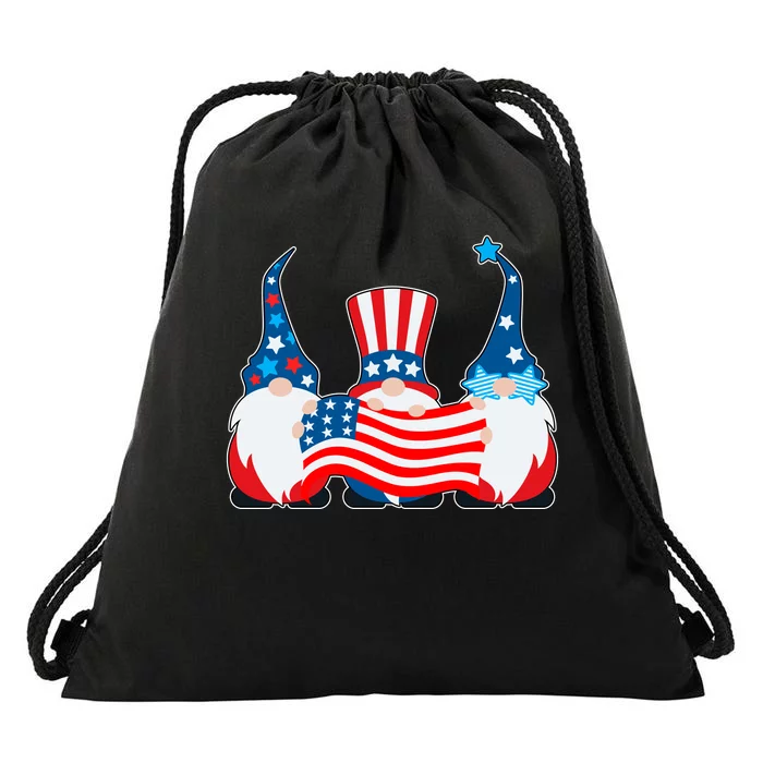 Cool Patriotic USA American Gnomes Drawstring Bag