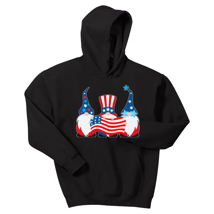 Cool Patriotic USA American Gnomes Kids Hoodie