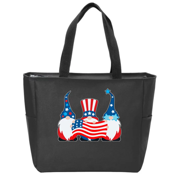 Cool Patriotic USA American Gnomes Zip Tote Bag