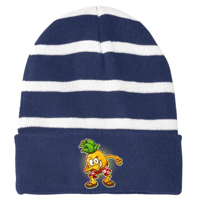 Cool Pineapple Dab Striped Beanie with Solid Band