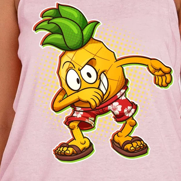 Cool Pineapple Dab Women's Knotted Racerback Tank