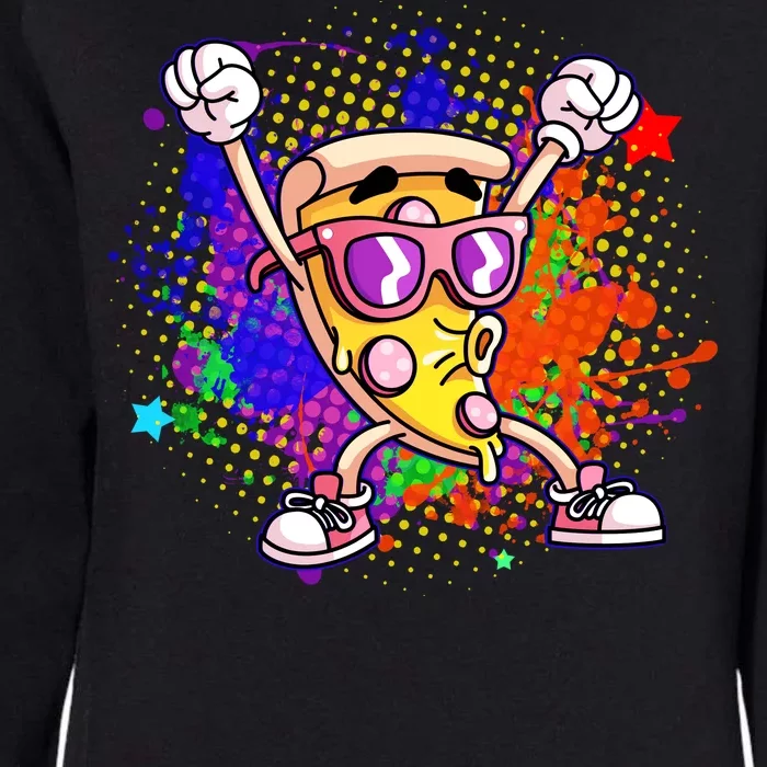 Cool Pizza Splatter Womens California Wash Sweatshirt