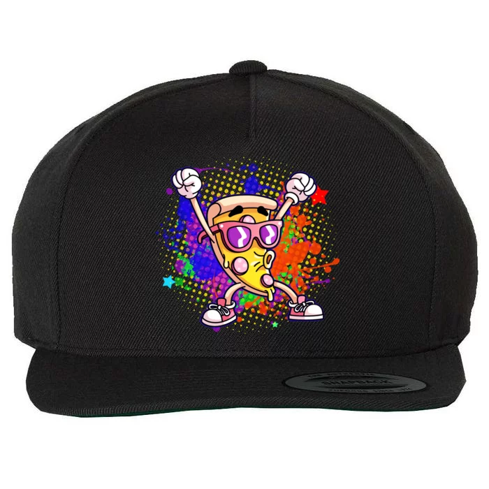 Cool Pizza Splatter Wool Snapback Cap