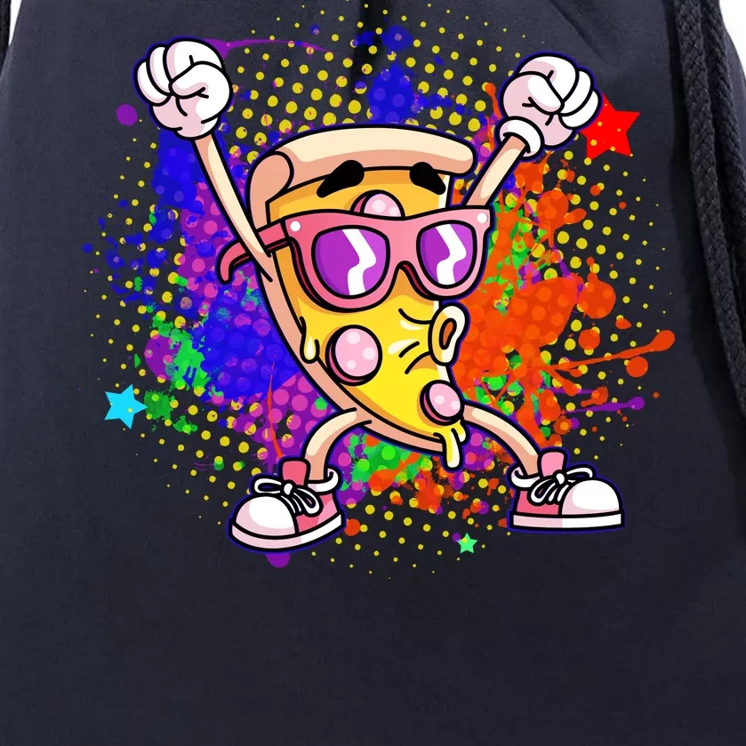 Cool Pizza Splatter Drawstring Bag