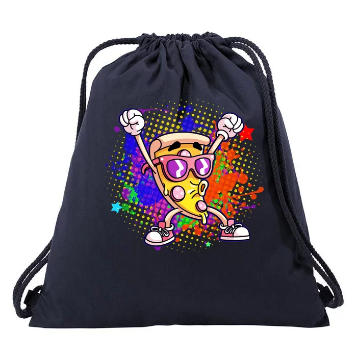 Cool Pizza Splatter Drawstring Bag