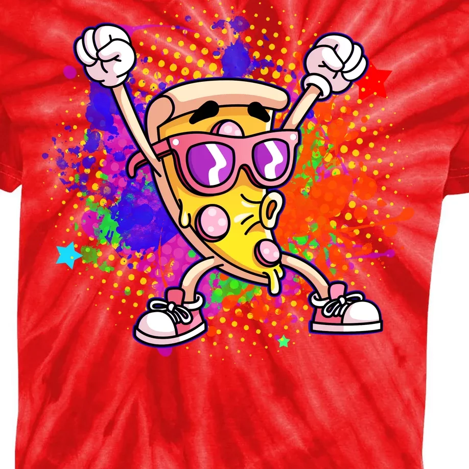 Cool Pizza Splatter Kids Tie-Dye T-Shirt