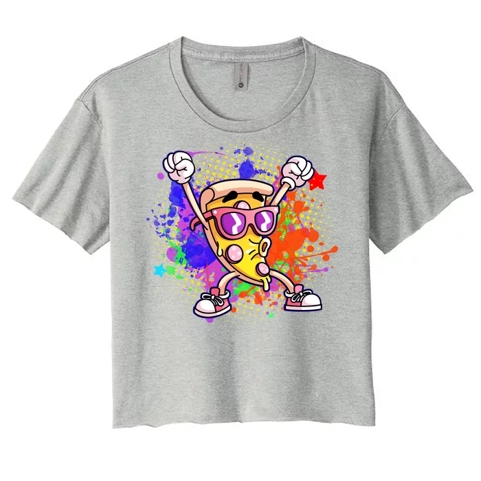 Cool Pizza Splatter Women's Crop Top Tee