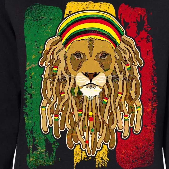 Cool Rasta Lion Womens California Wash Sweatshirt