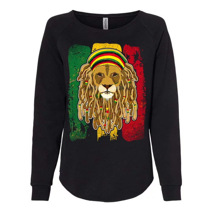 Cool Rasta Lion Womens California Wash Sweatshirt