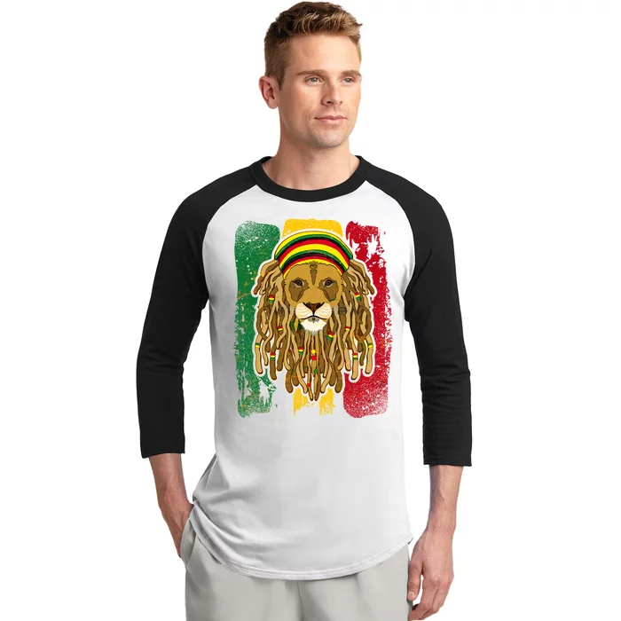 Cool Rasta Lion Baseball Sleeve Shirt