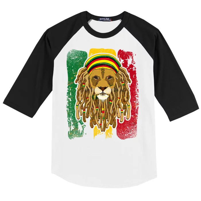 Cool Rasta Lion Baseball Sleeve Shirt