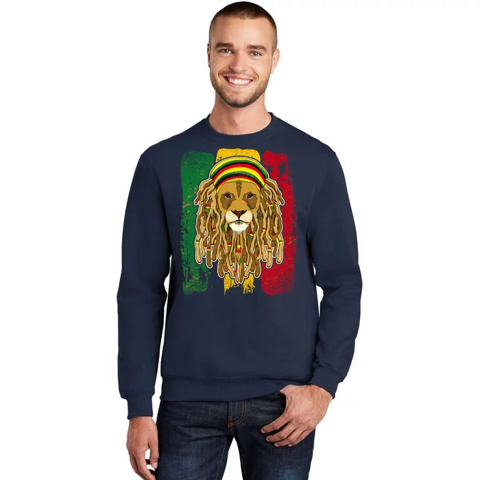 Cool Rasta Lion Tall Sweatshirt