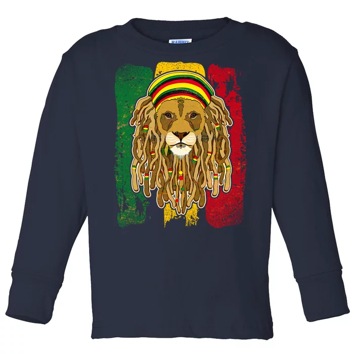 Cool Rasta Lion Toddler Long Sleeve Shirt