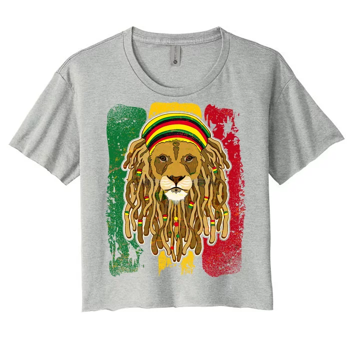 Cool Rasta Lion Women's Crop Top Tee