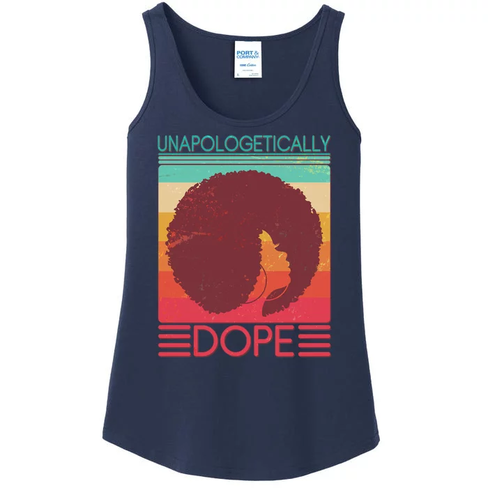 Cool Retro Afro Unapologetically Dope Ladies Essential Tank