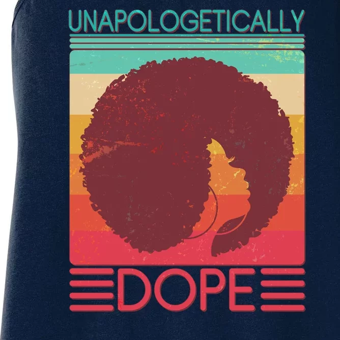 Cool Retro Afro Unapologetically Dope Women's Racerback Tank