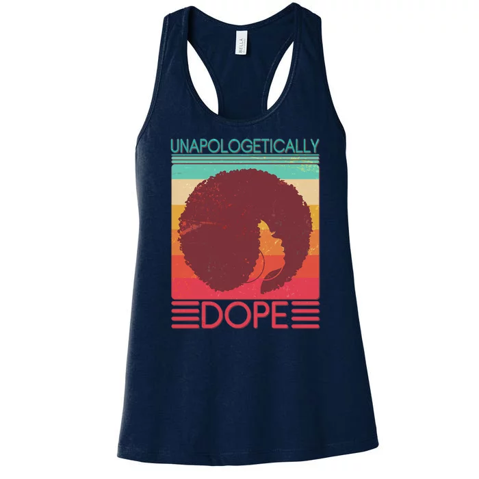 Cool Retro Afro Unapologetically Dope Women's Racerback Tank