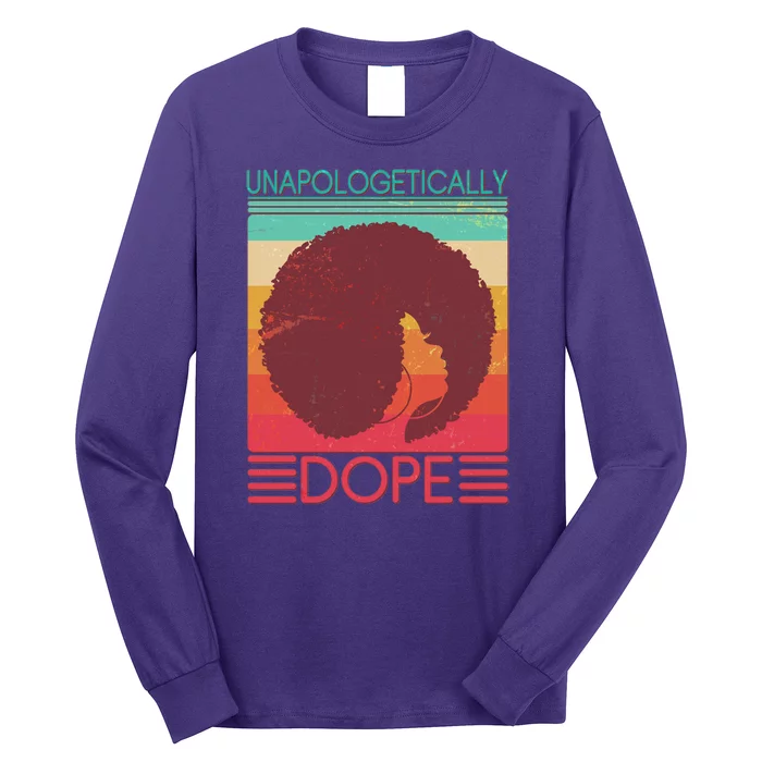 Cool Retro Afro Unapologetically Dope Long Sleeve Shirt