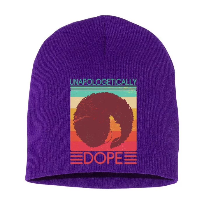 Cool Retro Afro Unapologetically Dope Short Acrylic Beanie